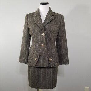 Vintage Bill Blass Skirt Blazer Jacket Suit Size 6 Womens 2 Piece Set USA EUC